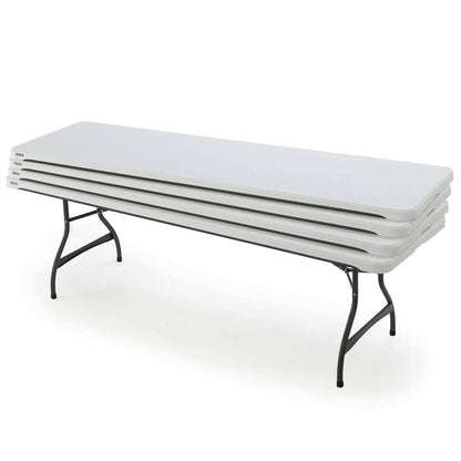 Lifetime Commercial Nesting Folding Table 4-Pack, 96 in. x 30 in., White Granite - 8-Foot
