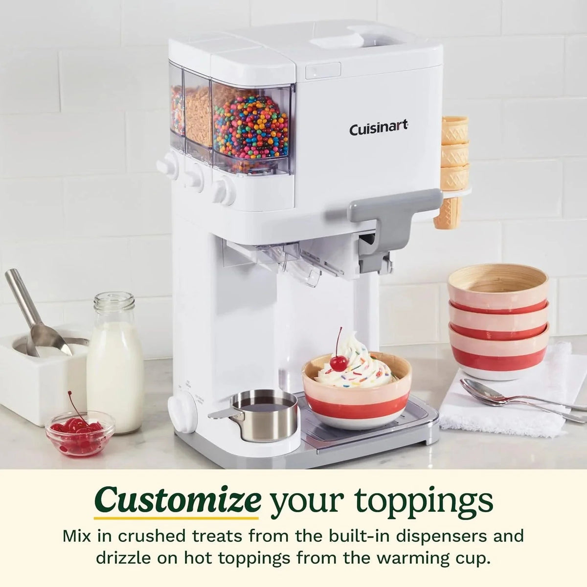 Cuisinart Soft Serve Ice Cream Maker, 1.5 Quarts, White - ICE-48
