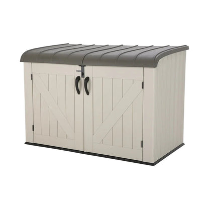 Lifetime Horizontal Storage Shed, 75 Cubic Feet, Black/Tan/Brown - 60170