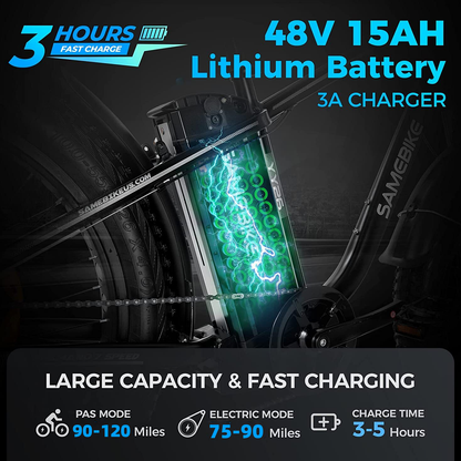 Electric Mountain Bike With 48V/15Ah Lithium Battery - 750W