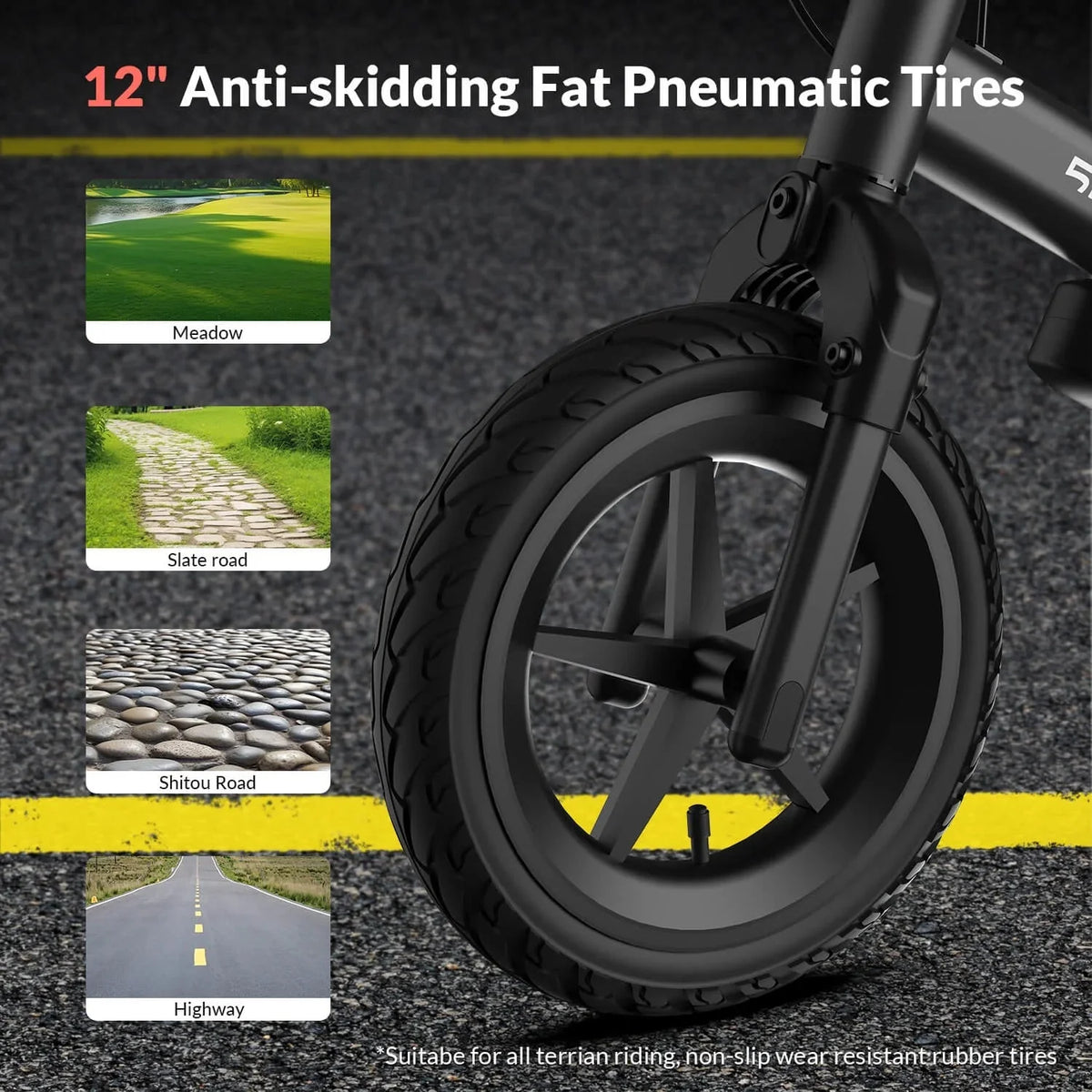 5Th Wheel Electric Balance Bike For Kids, 150W, Black, 12in Pneumatic Tire With Dual Brake - KB09