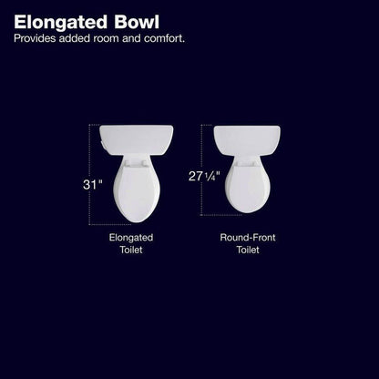 KOHLER Highline Arc Extra Tall 2-Piece Elongated Toilet, White, 1.28 GPF - 78305-0