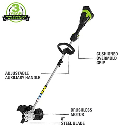 Greenworks 40V 8 in Brushless Edger With 4.0Ah USB Battery And Charger