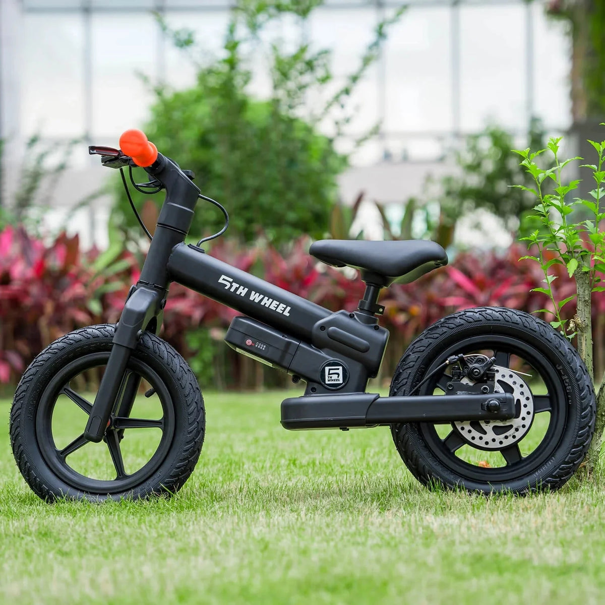 5Th Wheel Electric Balance Bike For Kids, 150W, Black, 12in Pneumatic Tire With Dual Brake - KB09