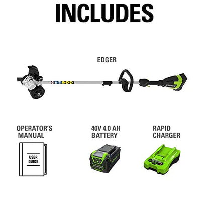 Greenworks 40V 8 in Brushless Edger With 4.0Ah USB Battery And Charger