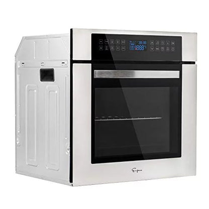 Empava 24 Inch Electric Single Wall Oven, 10 Cooking Functions, Stainless Steel