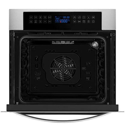 Empava 24 Inch Electric Single Wall Oven, 10 Cooking Functions, Stainless Steel
