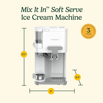Cuisinart Soft Serve Ice Cream Maker, 1.5 Quarts, White - ICE-48