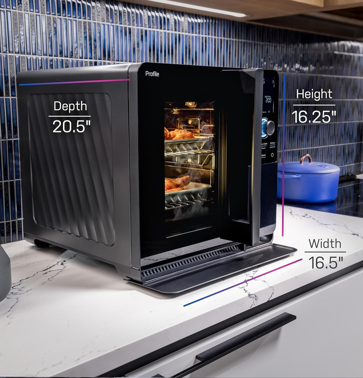 Smart Indoor Electric Countertop Pellet Smoker With Active Smoke Filtration, 5 Smoke Settings, WiFi Connectivity - Black