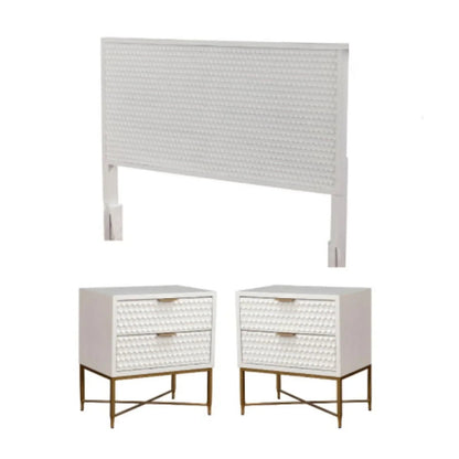 Home Square 3 Piece Furniture Set With 2-Drawer Nightstand And Full Wood Headboard