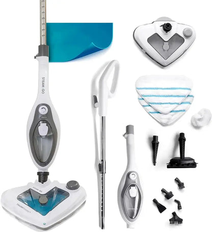 Steam And Go 10-In-1 Steam Mop With Dual Tank, 360 Degree Attachments And 20-ft Cord